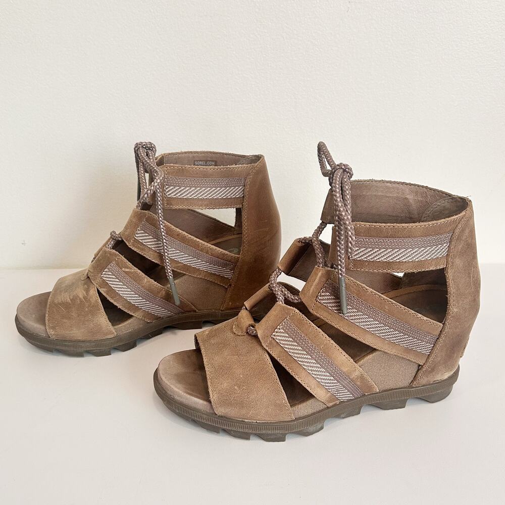 Sorel Joanie Wedge Sandal Tan Size 7.5 - Picture 2 of 8